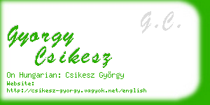 gyorgy csikesz business card
