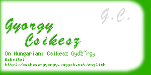 gyorgy csikesz business card